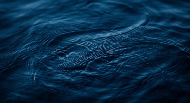 Deep Ocean Water Texture Macro - Prussian Blue Monochromatic Marine Photography. 
