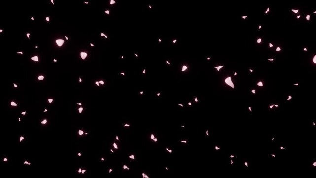 薔薇の花びらが淡く甘いベビーピンクに輝きふわりと舞い降りるループ動画。ウェディングムービー、ロマンチックなギフト特集、ホワイトデー広告に映える可憐で優しいシネマティック素材