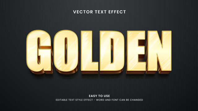 golden editabla text effect 3d vector 