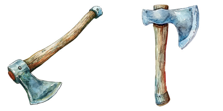 axe watercolor vector illustration
