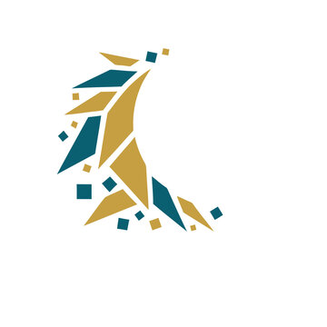Abstract geometric crescent moon shape