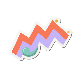 Abstract zig-zag graphic element with circles