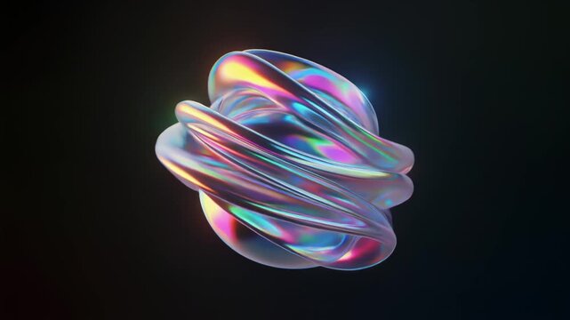 見えない球体を包み込むように形を変えるホログラムシート