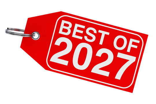 Winter Sale Concept. Best Of 2027 New Year Tag. 3d Rendering