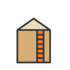 Stylized grain silo illustration © mike