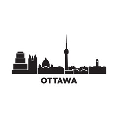 Fototapeta premium Ottawa city skyline silhouette against a white background