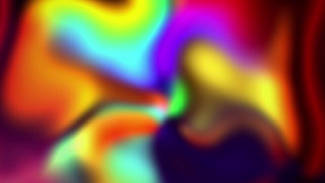 Abstract glowing rainbow liquid motion background with fluid color