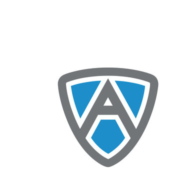 Shield with letter A logo