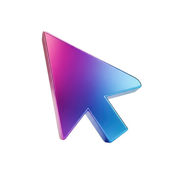 Gradient mouse cursor arrow icon isolated on transparent background