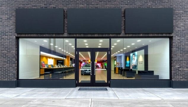 Modern retail storefront with large windows