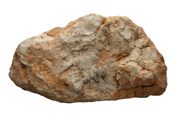 Obraz premium Rugged ochre boulder with mottled stone surface