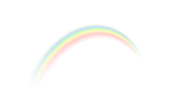 Soft Rainbow Overlay, Half Arc Prism Light Flare Effect Isolated on Transparent Background for Photo Editing