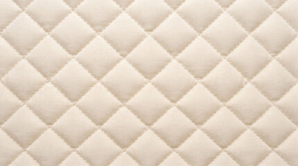 Naklejka premium Beige quilted fabric texture with a diamond pattern and soft textile finish