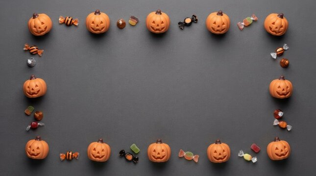 Mini jack o lantern with colorful candy assortment