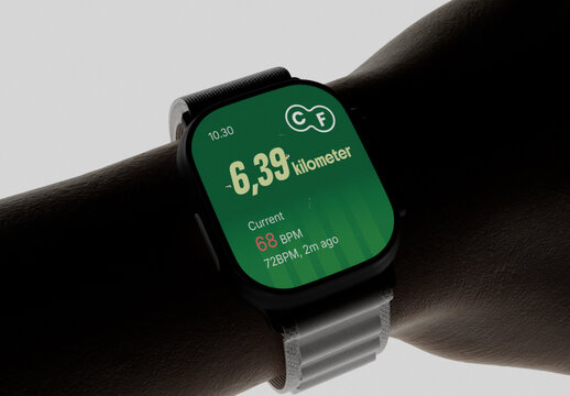 Wearing Smartwatch Mockup