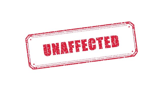 Red unaffected rubber stamp animation on black and white background. 4K Video