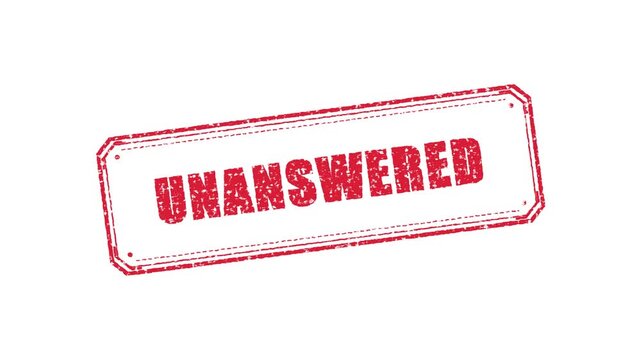 Red unanswered rubber stamp animation on flickering backgrounds. 4K Video