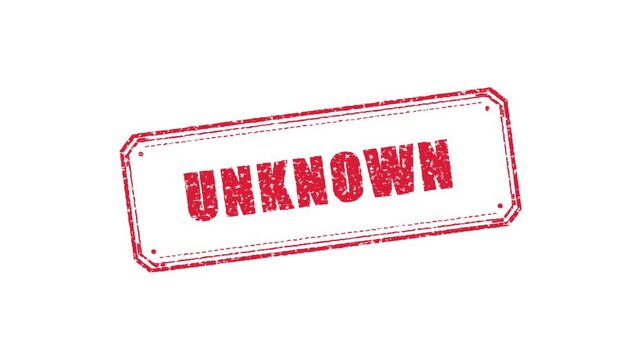 Red unknown rubber stamp animation on white and black background. 4K Video