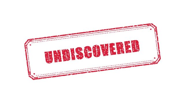 Red rubber stamp animation with undiscovered text. 4K Video