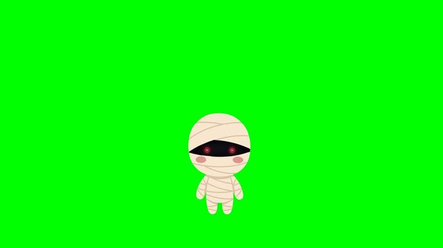 Animated Mummy Character with Red Eyes for Halloween Motion Graphic