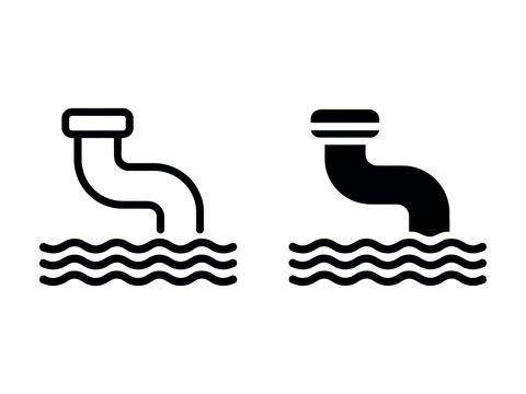 Waste water icon collection for UX

