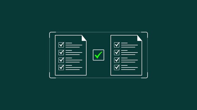 Document checklist and clipboard task documentation management, checklist questionnaire assessment form, online exam Choosing the right answer in the exam of . 4k video animation,