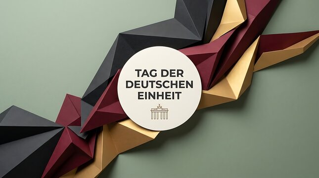 Tag der deutschen einheit celebration graphic with german flag colors