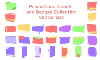 Fototapeta premium Colorful Ribbon Labels and Banner Collection Vector Set