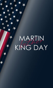 Martin Luther King Jr. Day black man and USA flag MLK banner background vector illustration