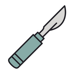 Obraz premium Flat illustration of a surgical scalpel