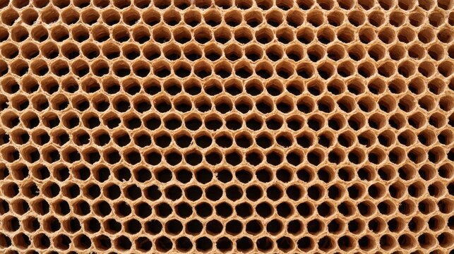 Close-up view of a repeating hexagonal cellular structure