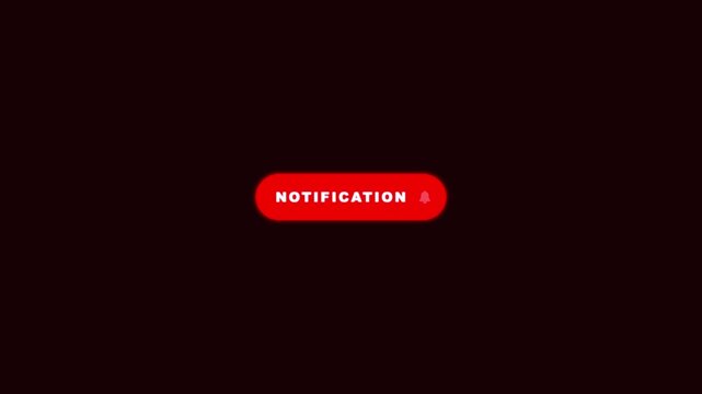 Red Notification Badge Animation with Bell Icon on Dark Background for System Alert Concept