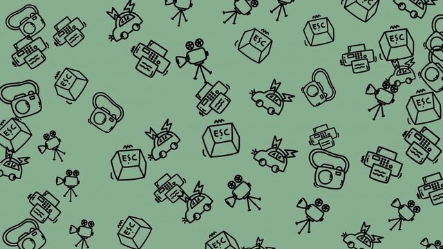 seamless technology future pattern video moving animation with green screen background