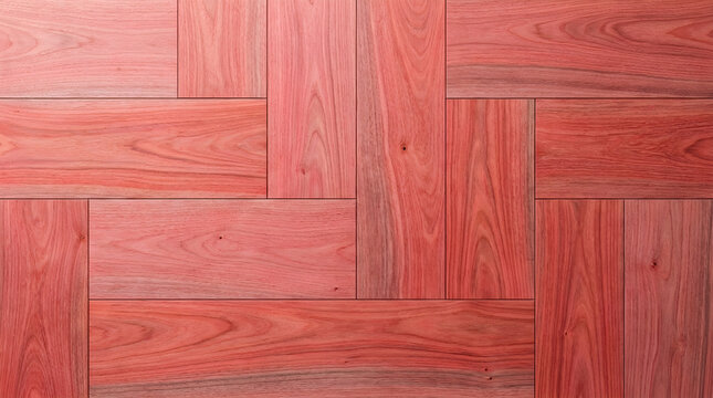 Red cedar wood parquet texture, natural cherry timber flooring background, polished mahogany hardwood planks with organic grain patterns