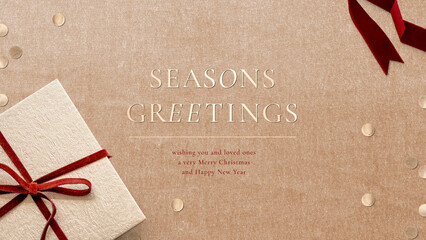 Season's greetings message Christmas social media banner background © Rawpixel.com