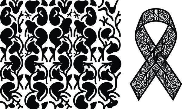 kidney awareness ribbon design medical organ transplant symbol for health campaigns