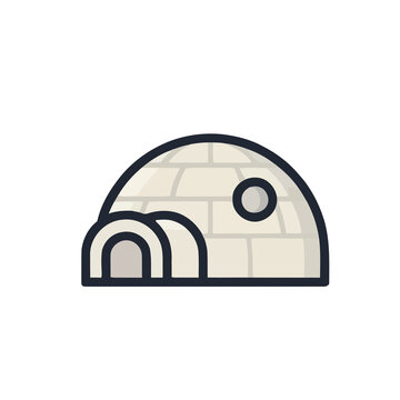 Stylized igloo illustration isolated on transparent background