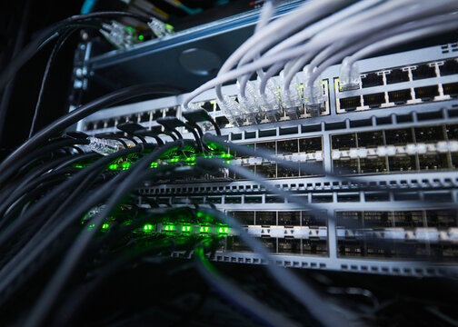 Data Center Server Hardware with Network Cabling