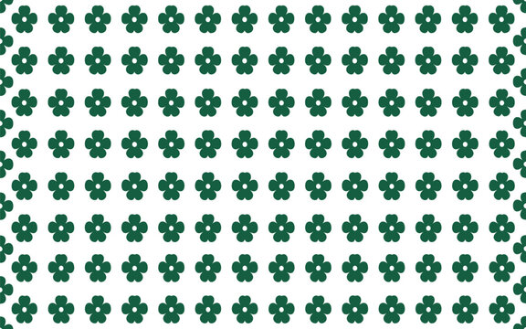 Seamless pattern of dark green flower icons with green flowers floral background seamless texture