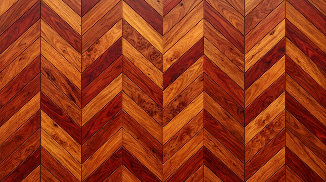 Chevron wood parquet texture, warm brown timber flooring pattern, rustic hardwood planks background for interior design and architectural visualization