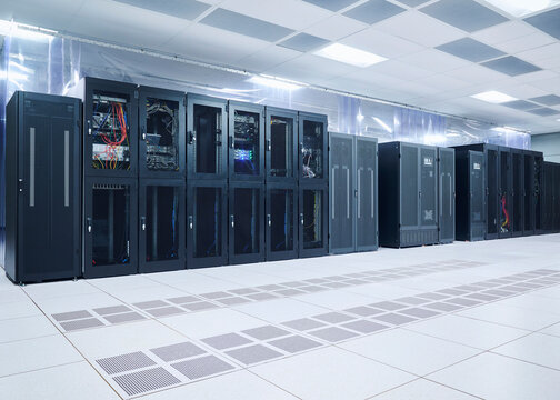 Network Server Racks and Cabling in Modern Data Center