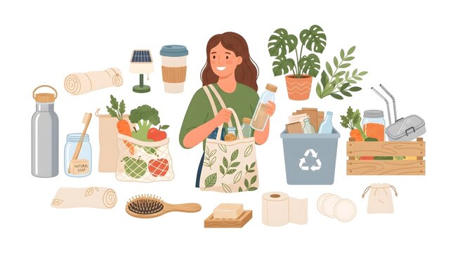 Zero-waste lifestyle vector illu&hellip;
