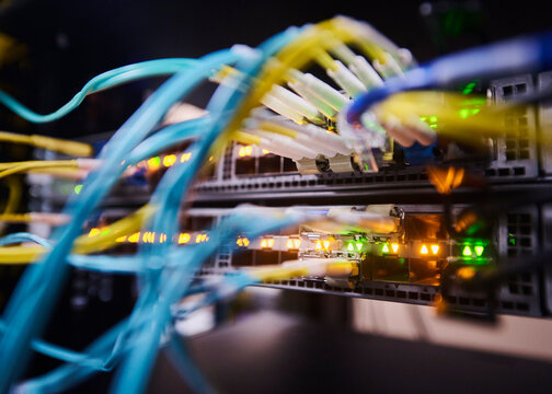 Network Equipment and Cabling Inside Data Center Server Racks