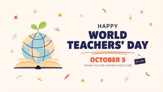 Happy world teachers day illustration october 5