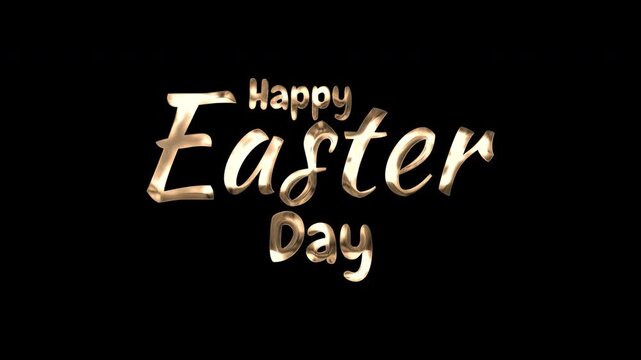 Shiny gold metallic text perfect for easter greetings on social media posts, invitations, flyers, and holiday graphics. Festive and elegant.