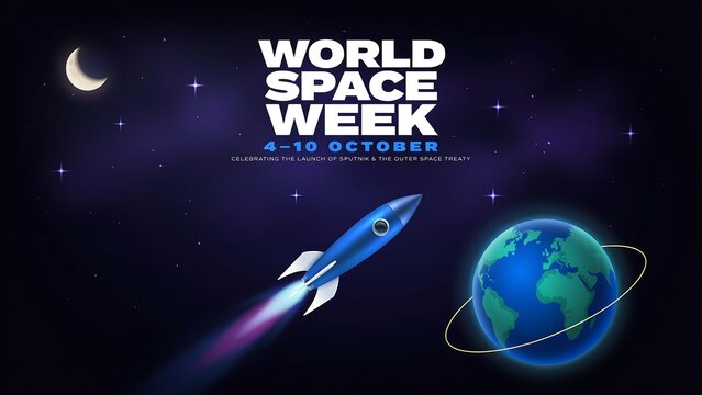World space week celebration poster design