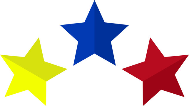 Red blue yellow three stars luzon visayas mindanao philippine flag patriotic national symbol flat illustration icon