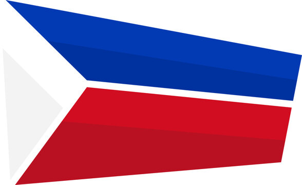 Waving philippine flag flat illustration red blue patriotic national symbol