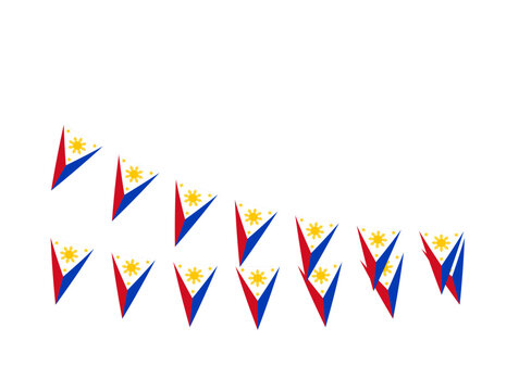 Philippine national flag triangular bunting garland celebration party decoration festive illustration