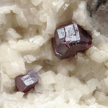 Cinnabar crystals on Dolomite